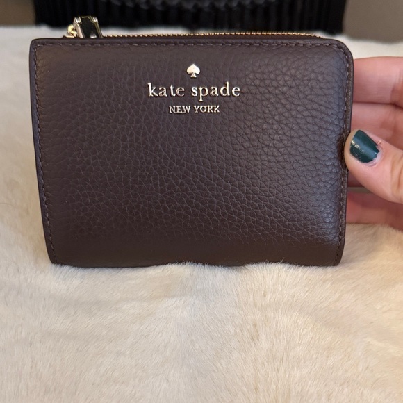 kate spade Handbags - Kate Spade Dark Brown Leather Wallet NWOT